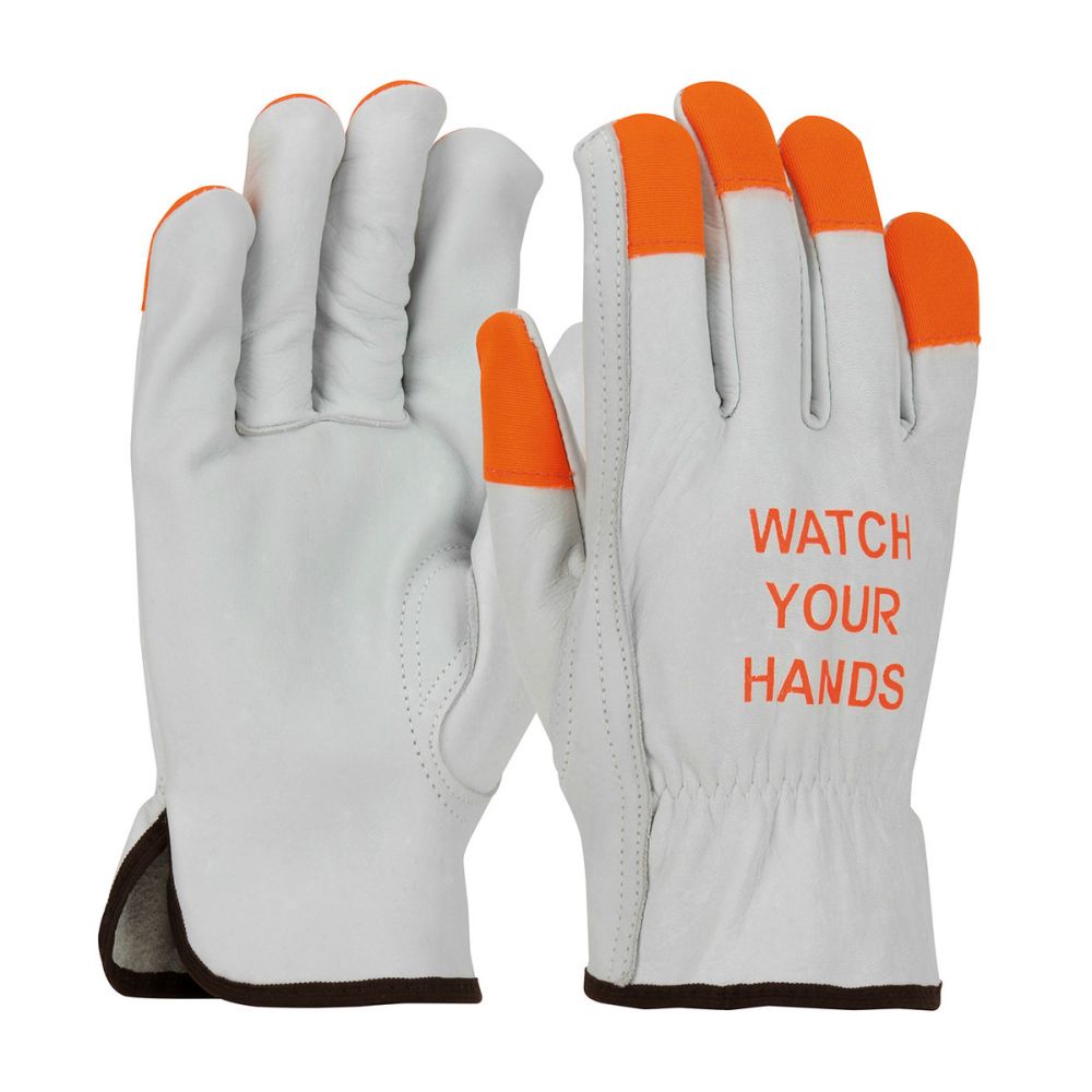 Leather Drivers Glove Hi-Viz Fingers